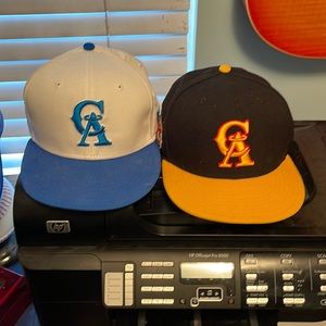 Pair of California Angels throwback hats